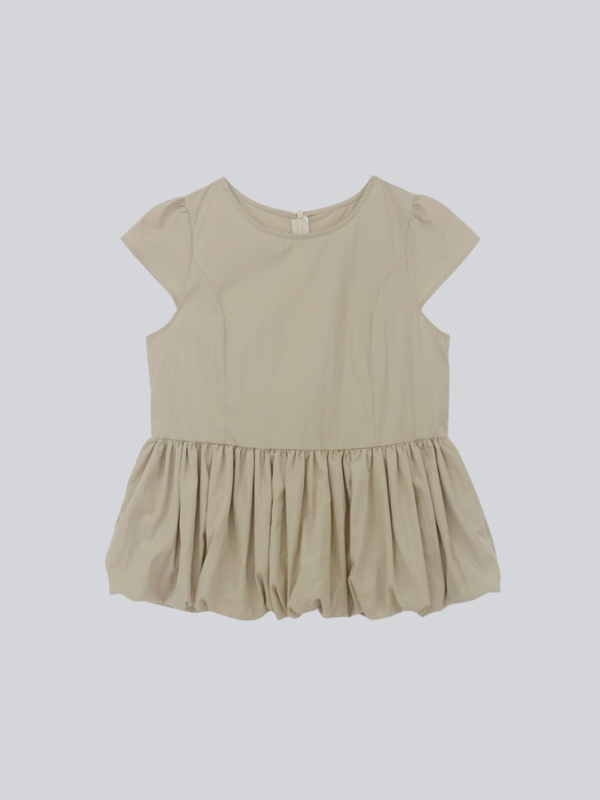 peplum puff sleeve blouse
