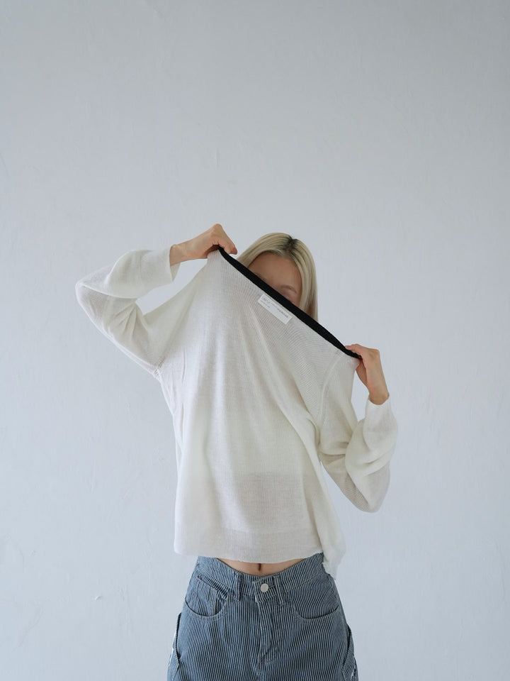 【 10月上旬発送予定 】contrast trim rib knit top