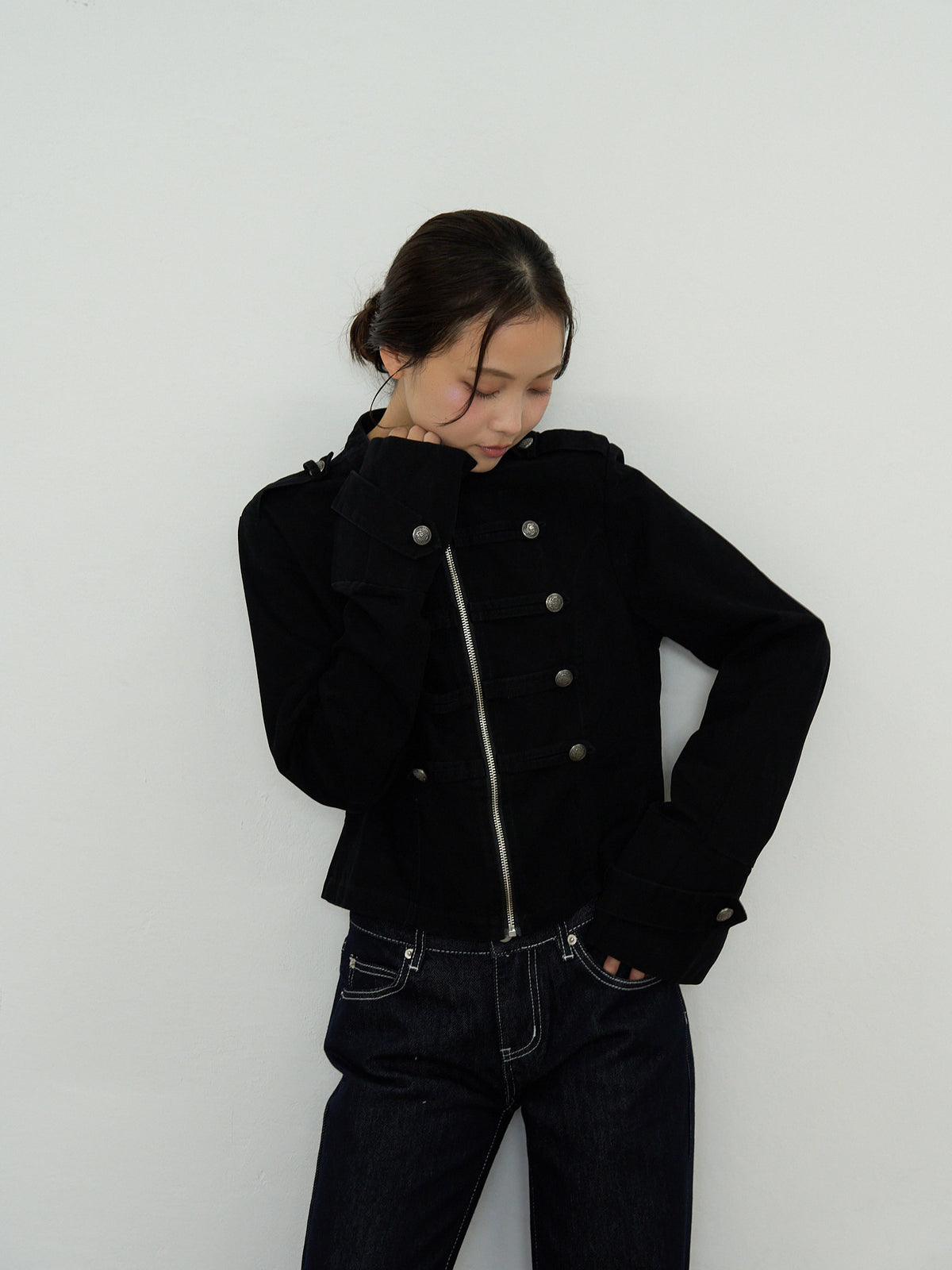 napoleon button short jacket