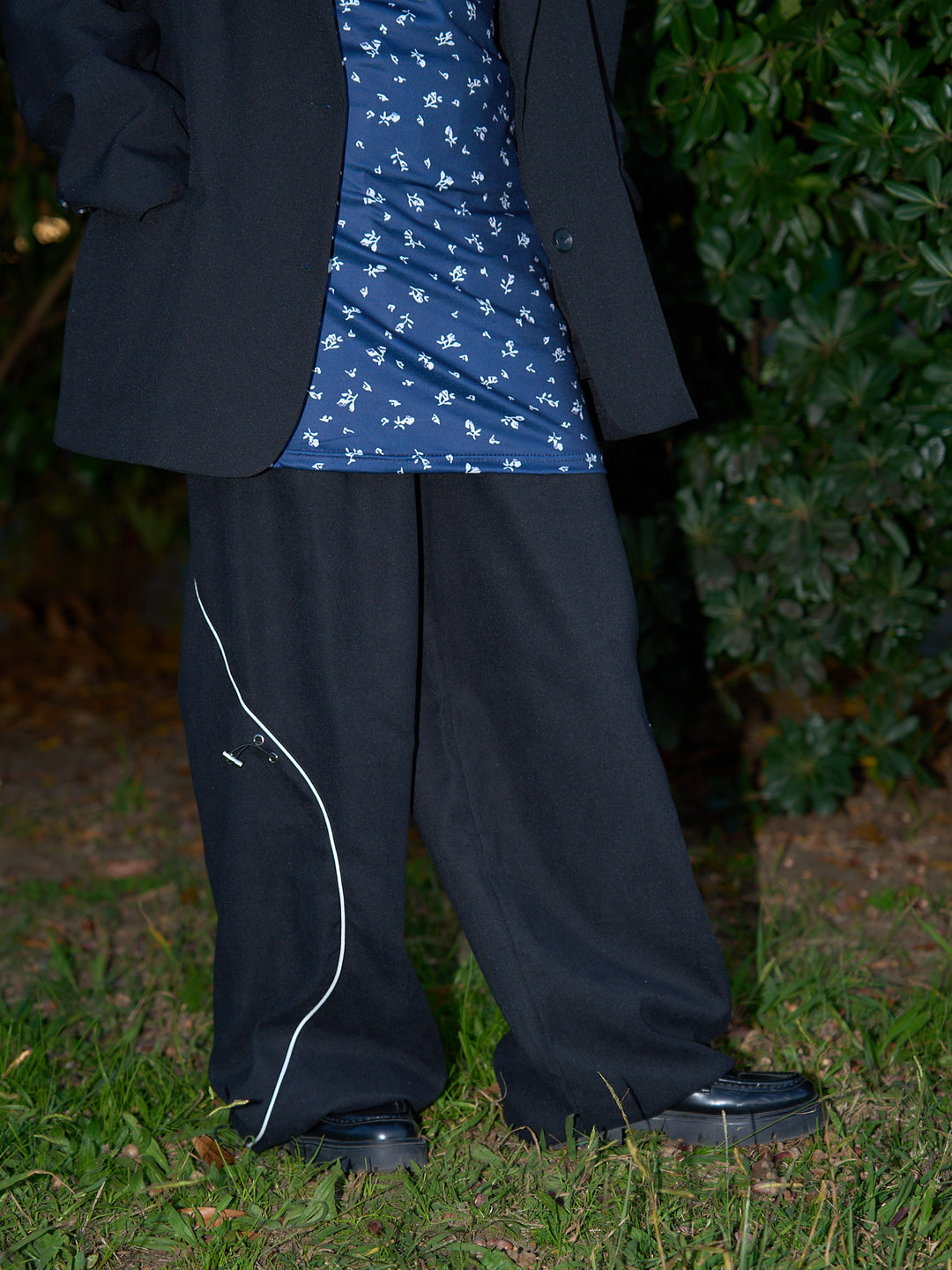 stitch line wide pants