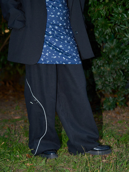 stitch line wide pants