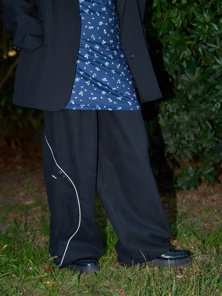 stitch line wide pants