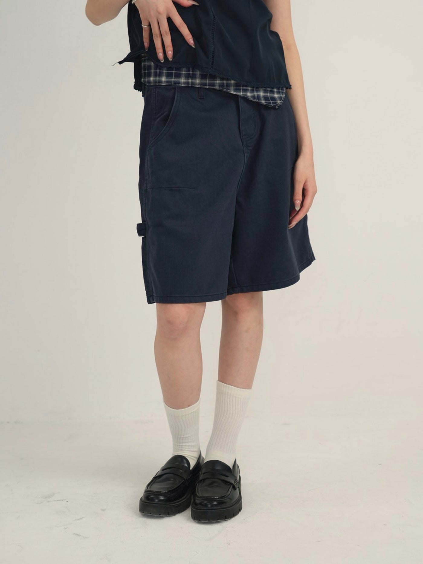 waist check cargo half pants