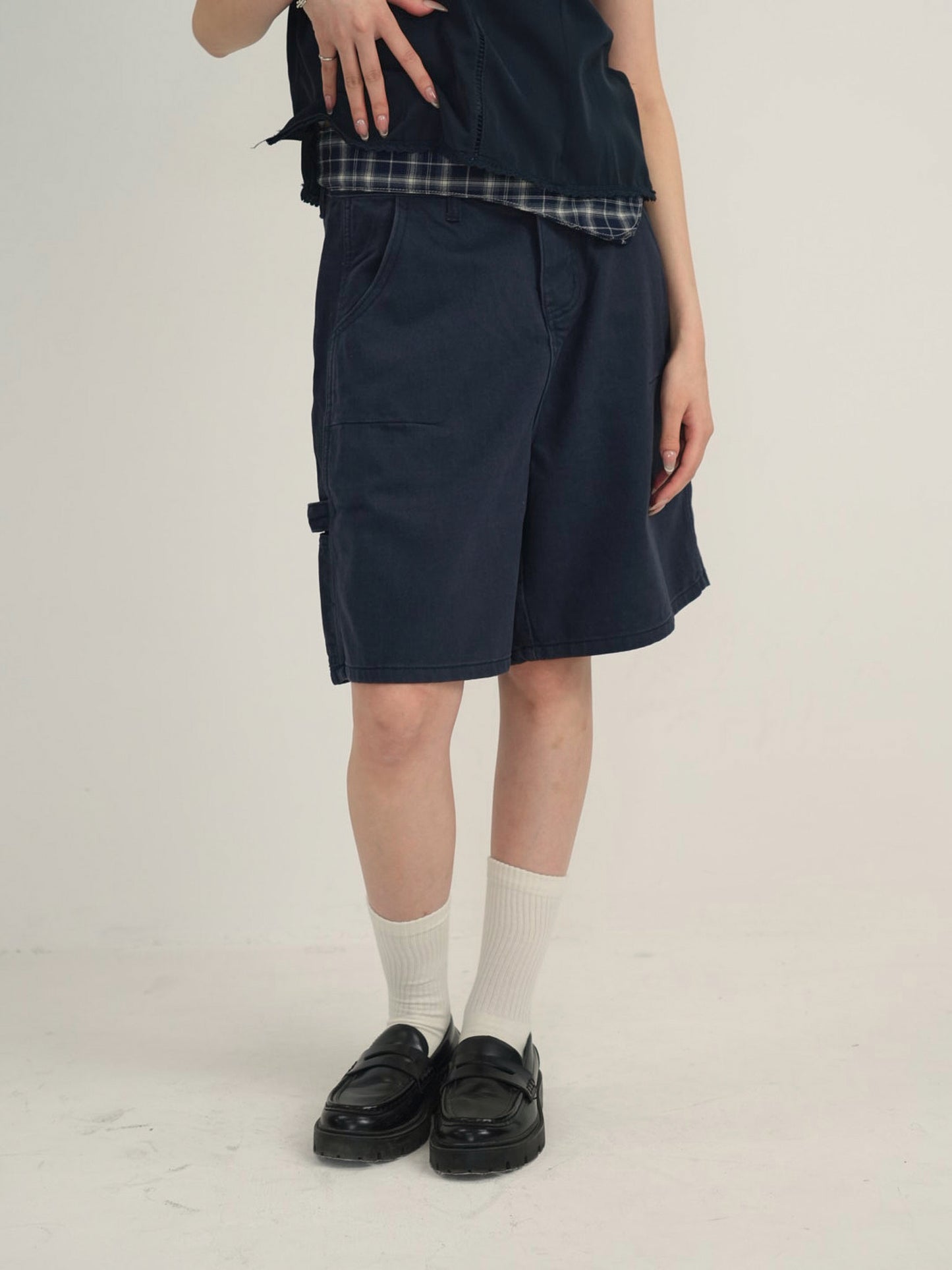 waist check cargo half pants