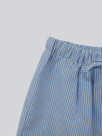 lace hem stripe shorts