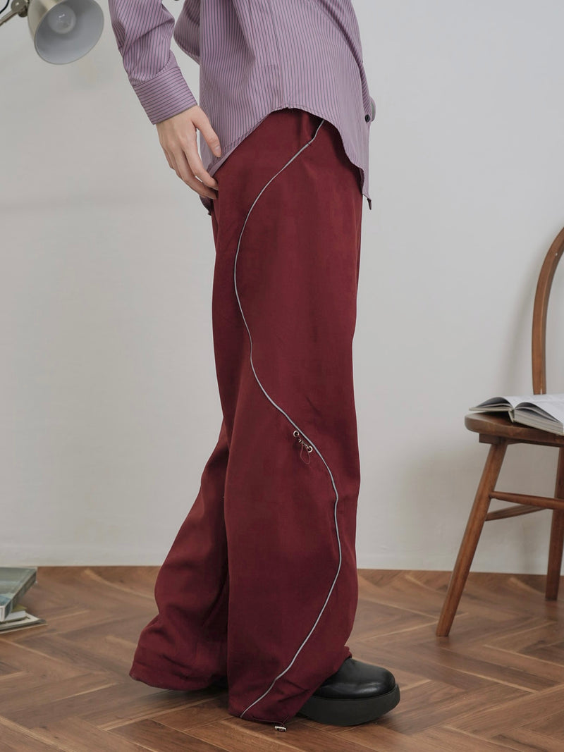 stitch line wide pants