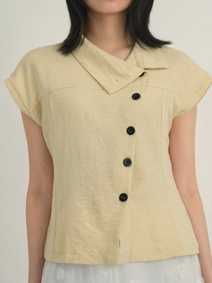 asymmetric collar shirt