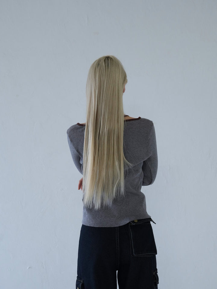 【 10月上旬発送予定 】layered rib knit top