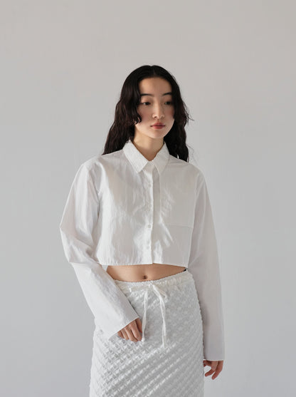 wrinkle cropped shirt