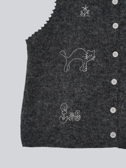 animal knit vest