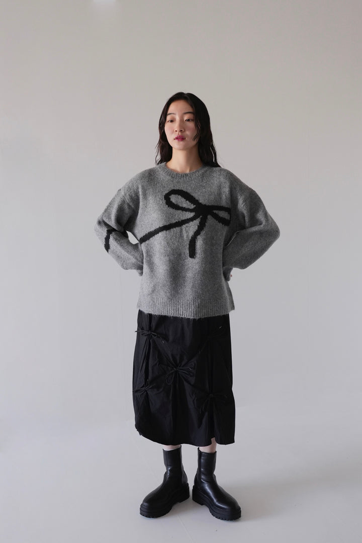 flow diagonally ribbon knit