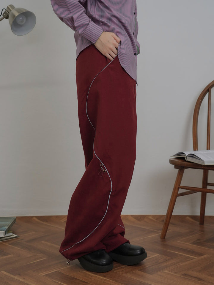 stitch line wide pants