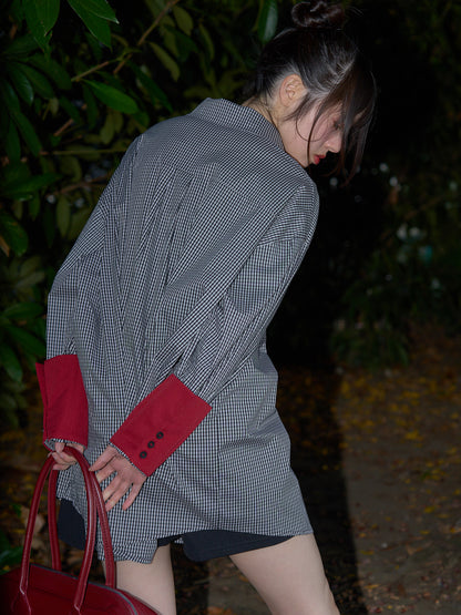 striped big sleeve shirt