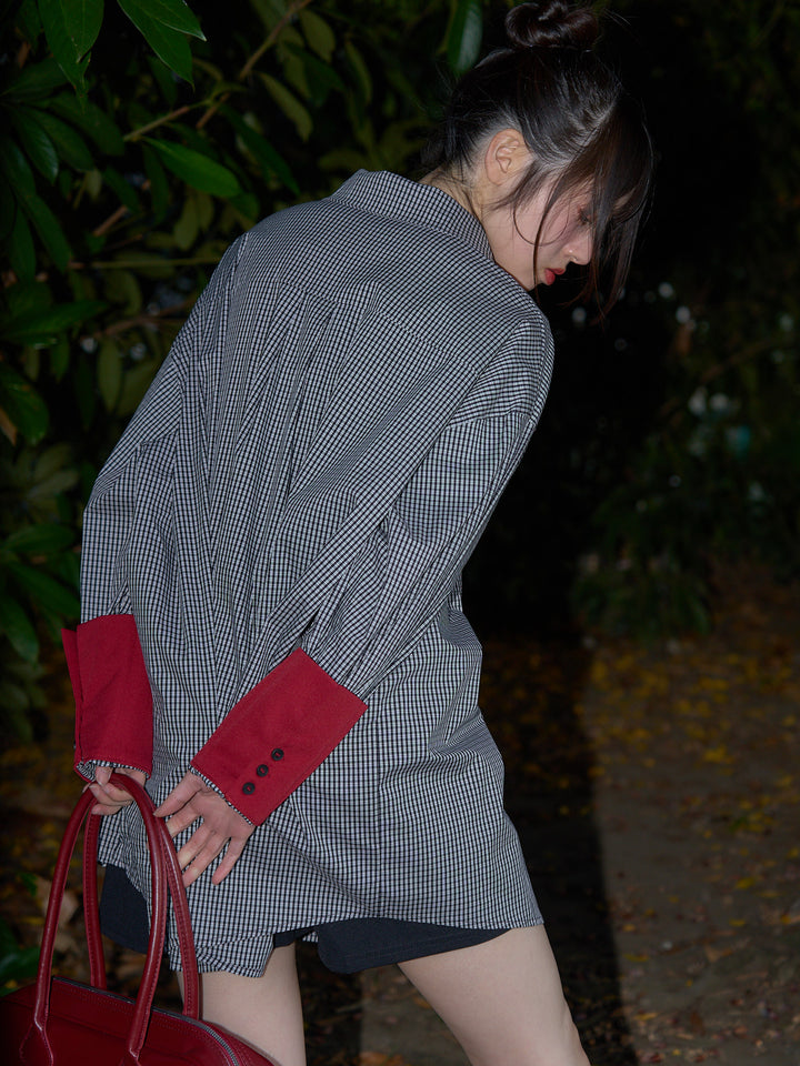 striped big sleeve shirt