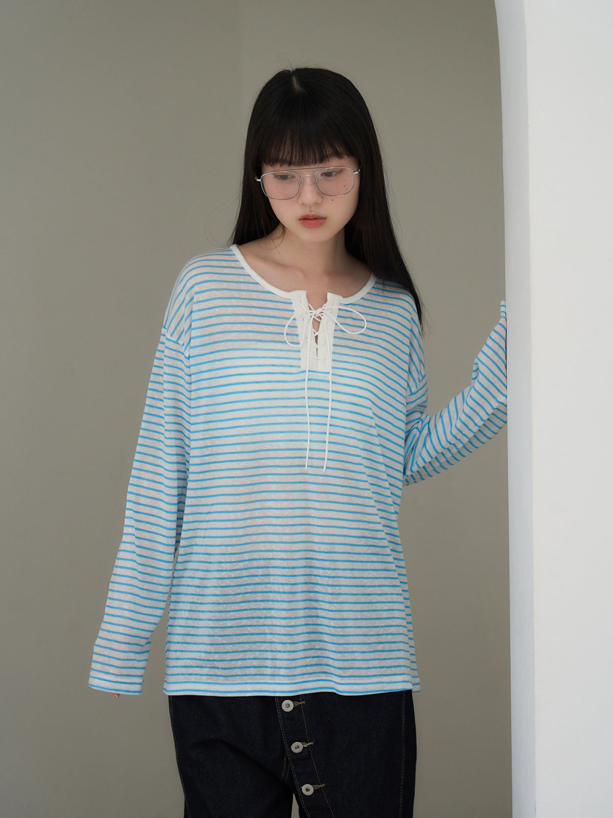 french border long sleeve knit