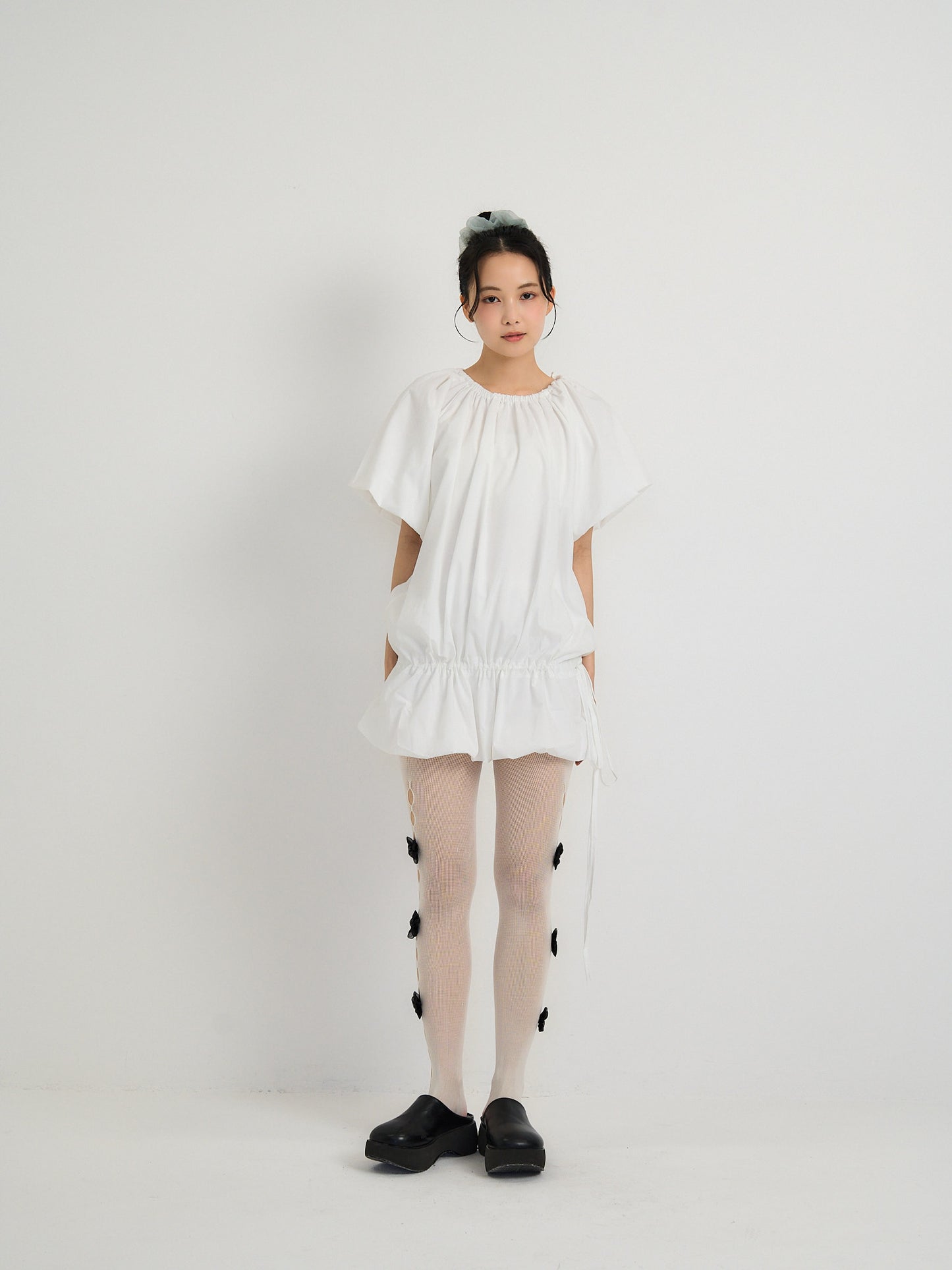 drawstring mini dress