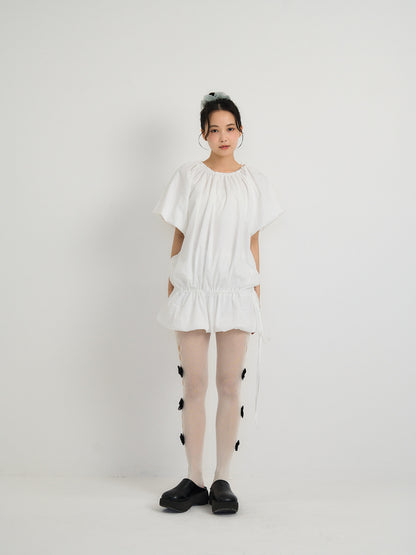 drawstring mini dress