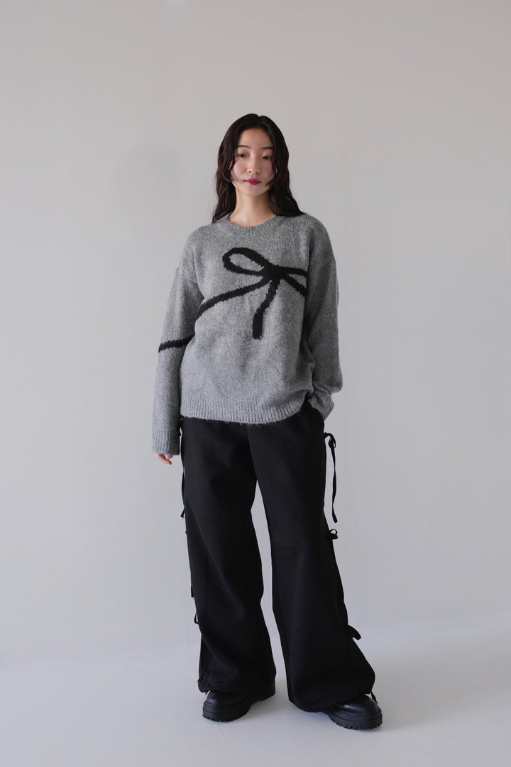 flow diagonally ribbon knit