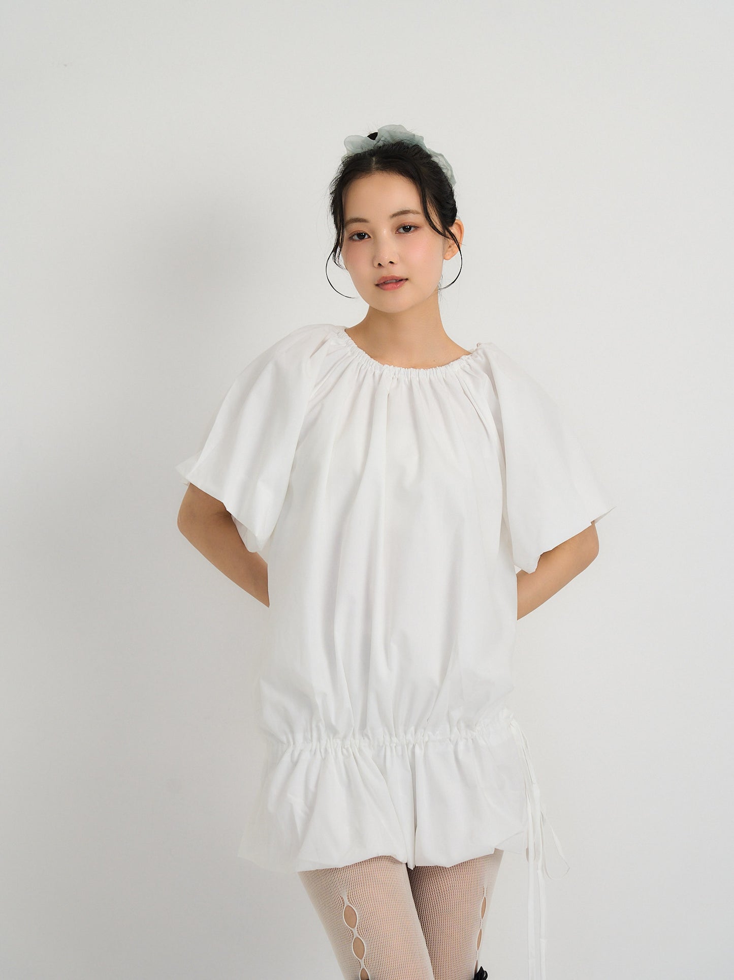 drawstring mini dress