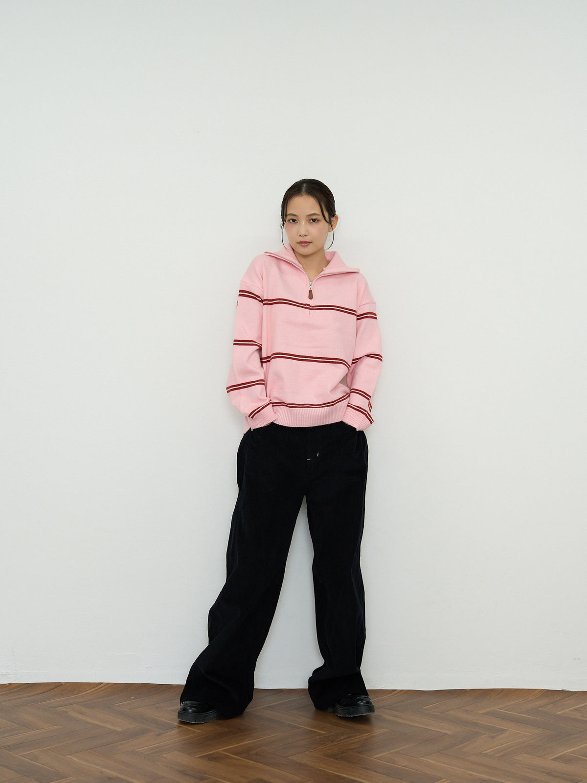 border half zip knit
