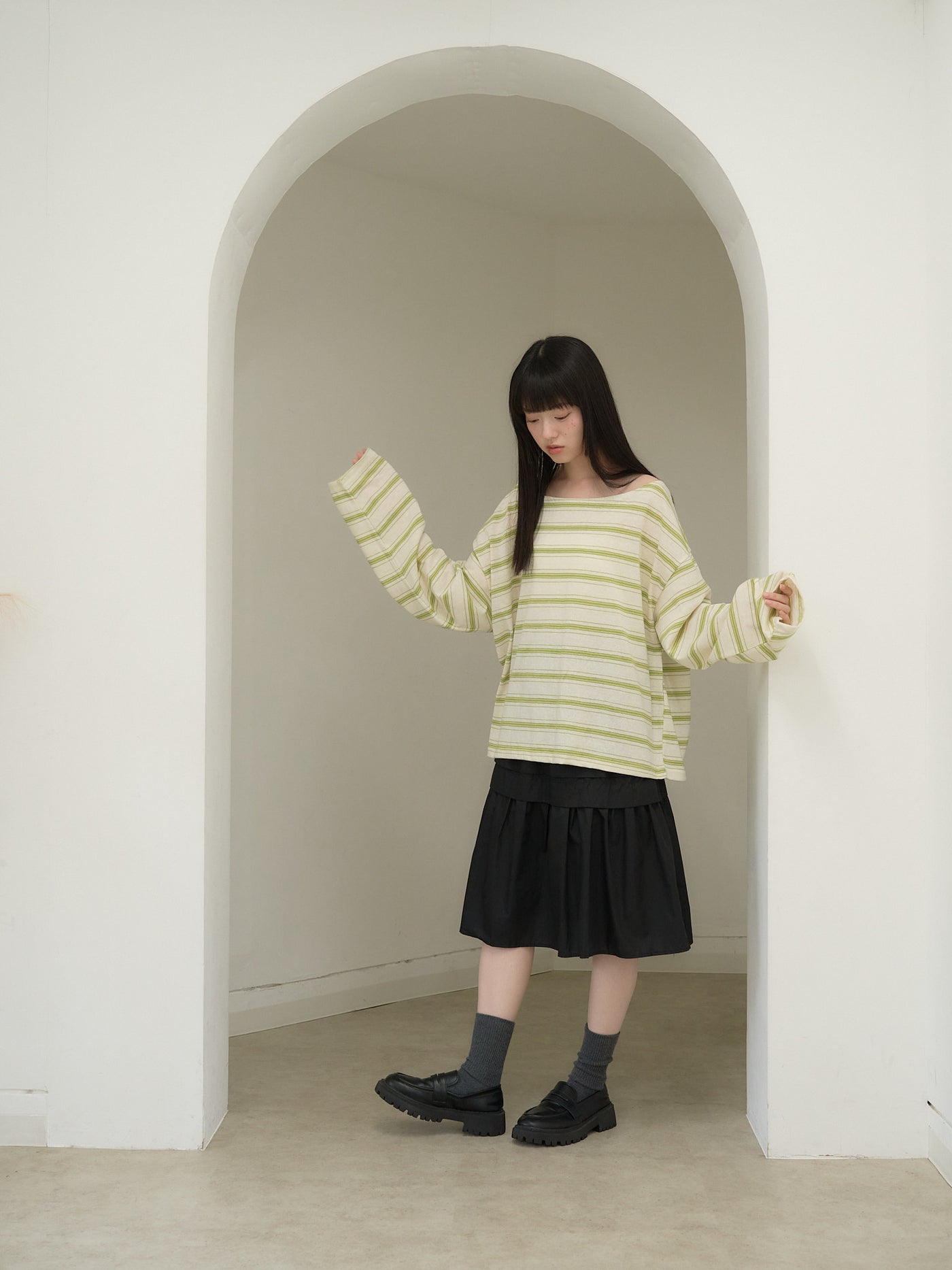 long sleeve border tee