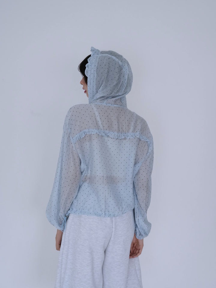 【8月26日発送予定】frill sheer hoodie