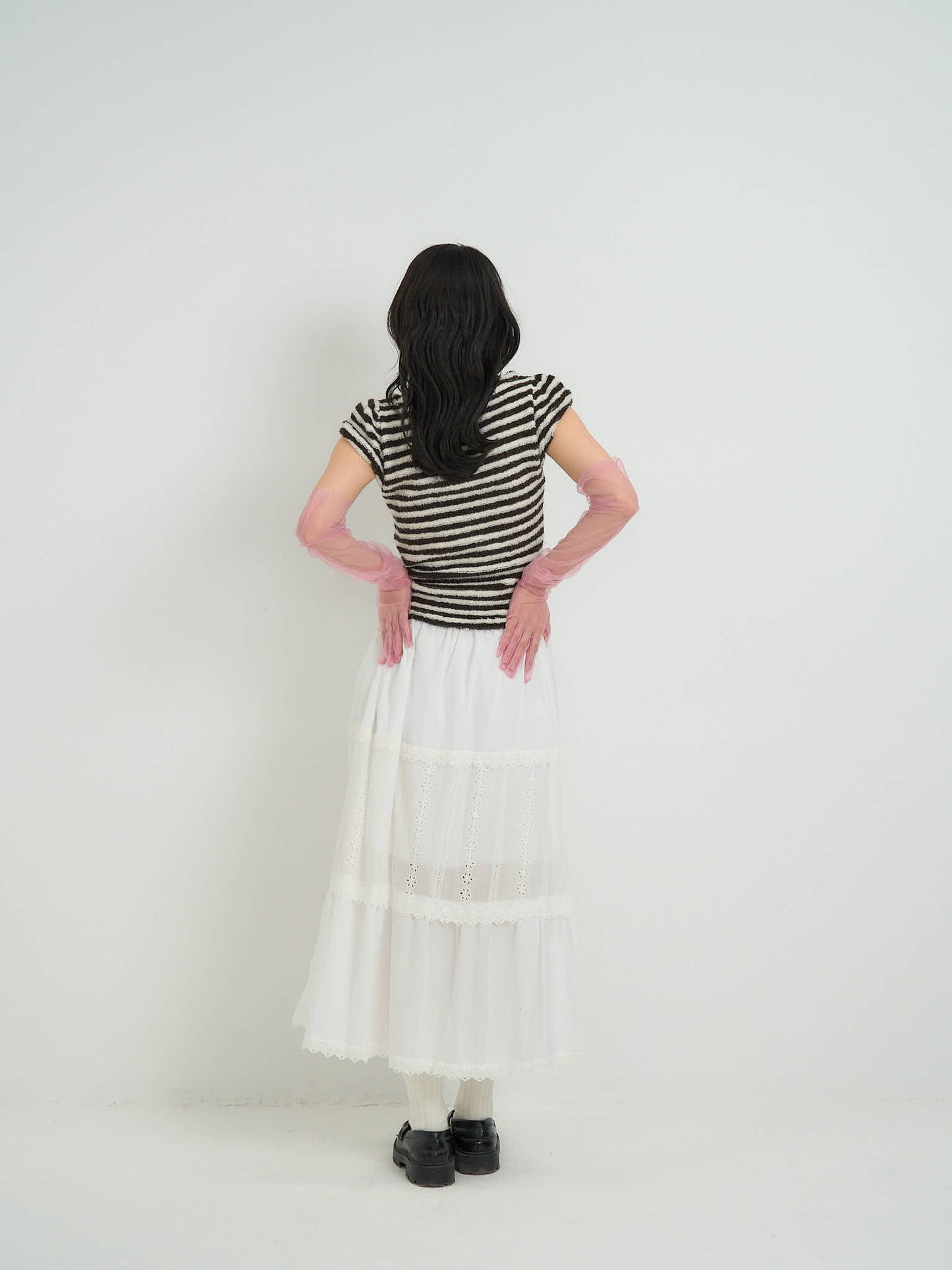 lace tiered long skirt