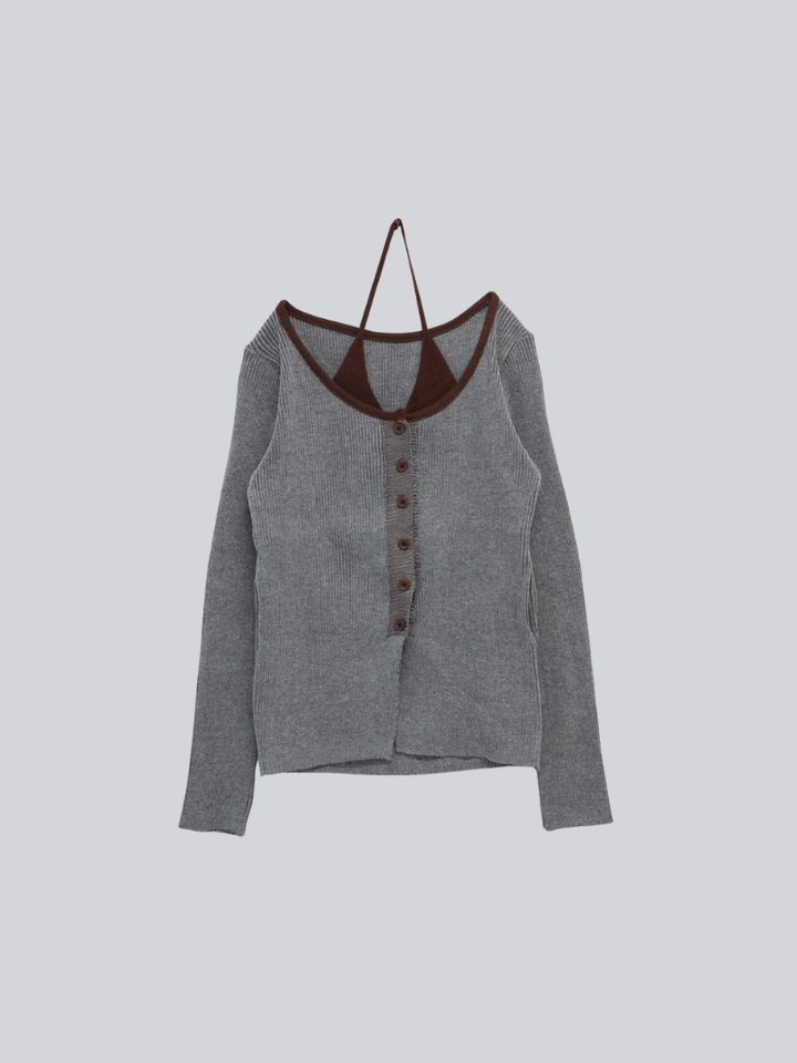 【 10月上旬発送予定 】layered rib knit top