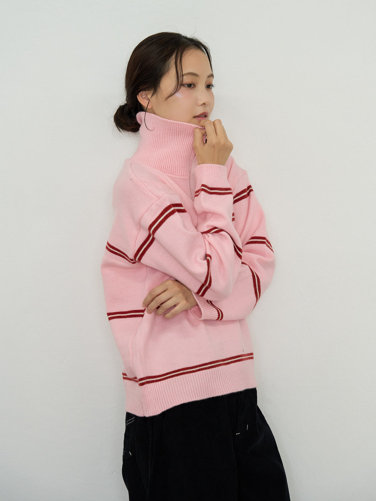 border half zip knit