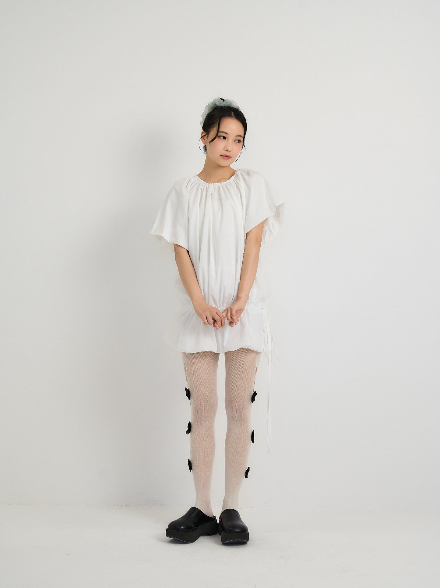 drawstring mini dress