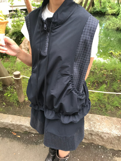 check vest & skirt set