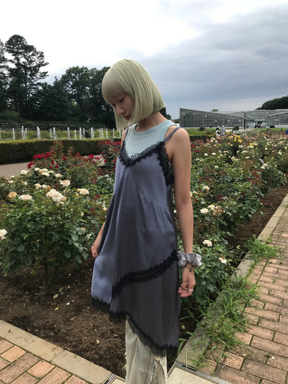 lace satin slip dress