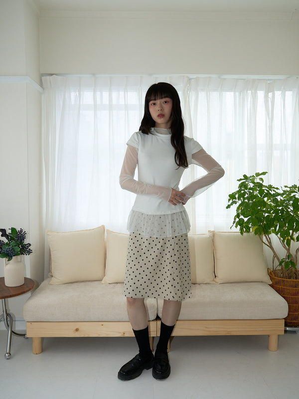 シアー 重ね着風トップス 大人カジュアル レディース Uenui