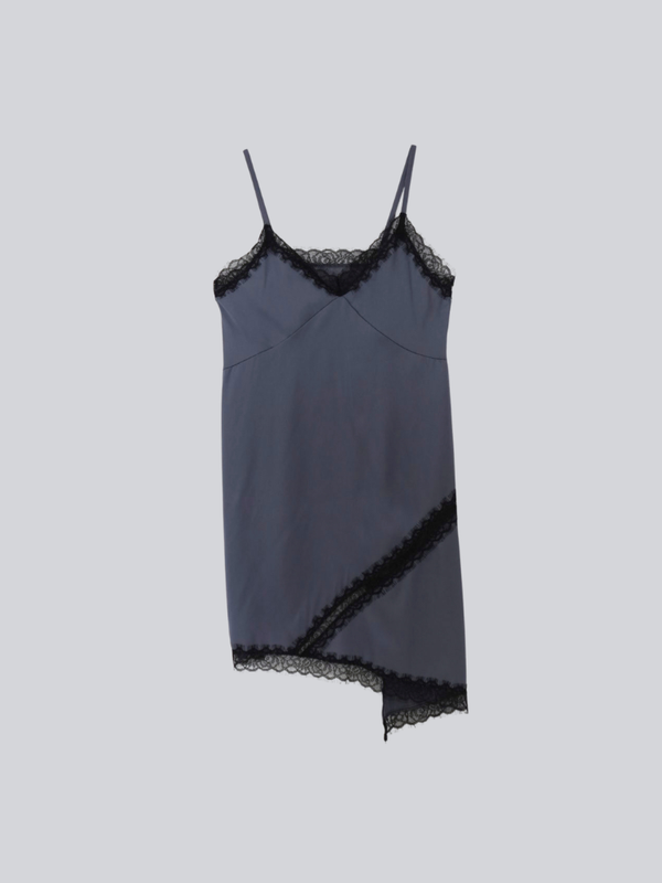 lace satin slip dress