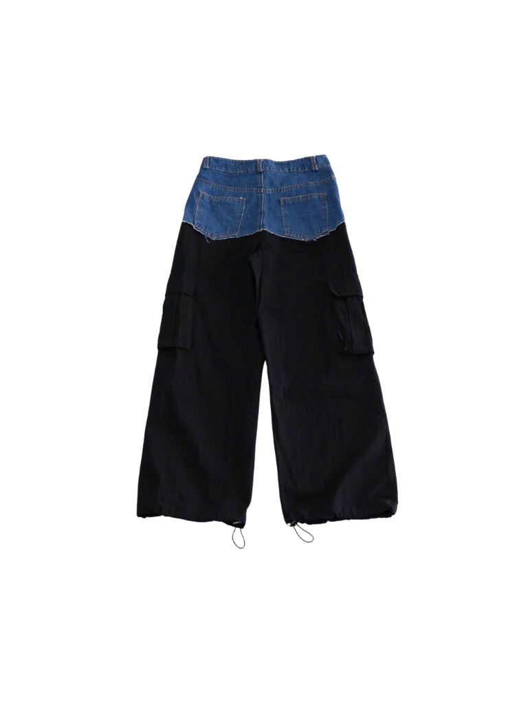 denim switching  cargo pants