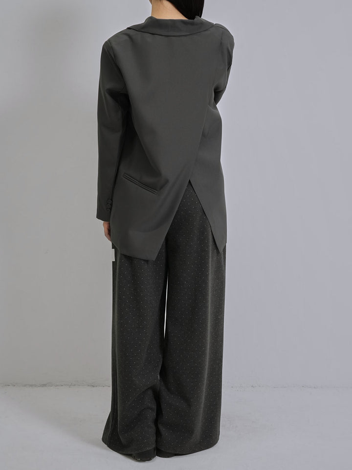 diagonal back slit jacket