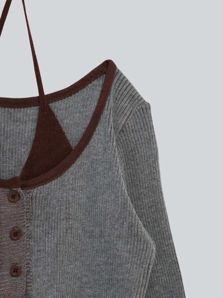 【 10月上旬発送予定 】layered rib knit top