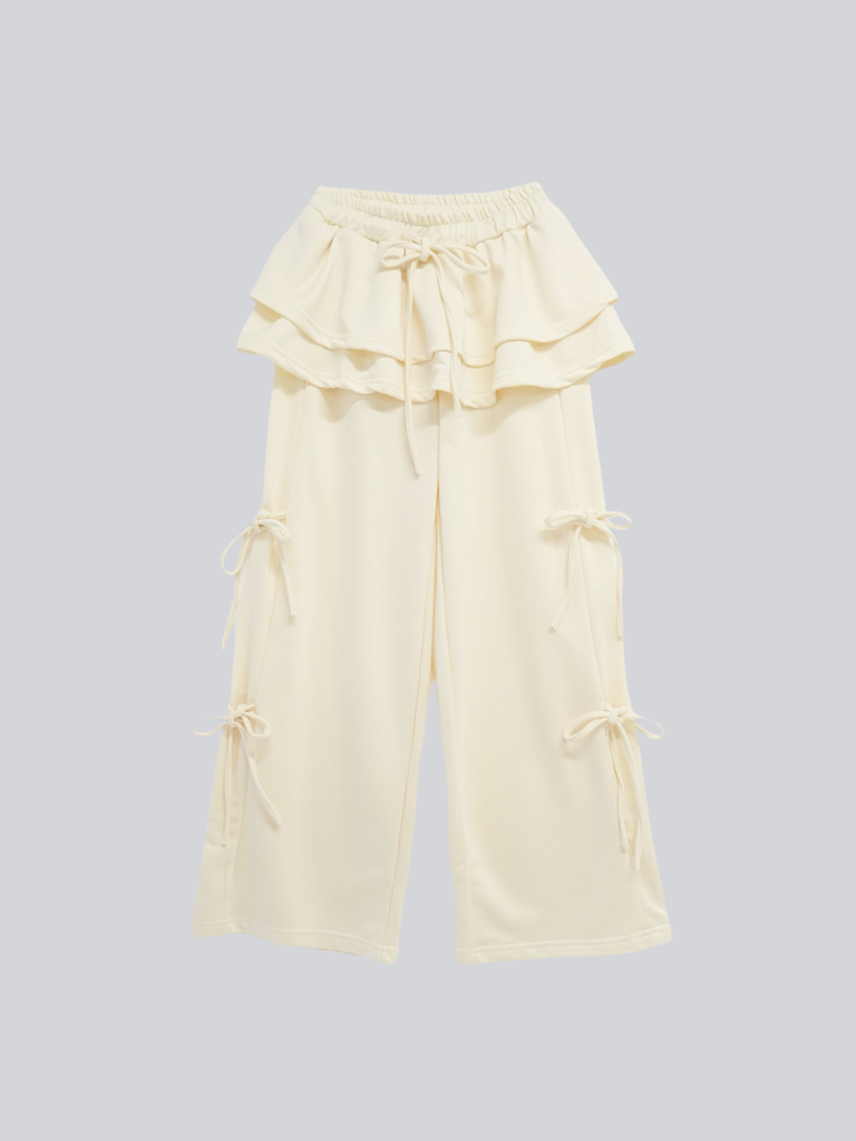 uenui ウニュイ waist frill layered pants waist frill layered pants – Uenui