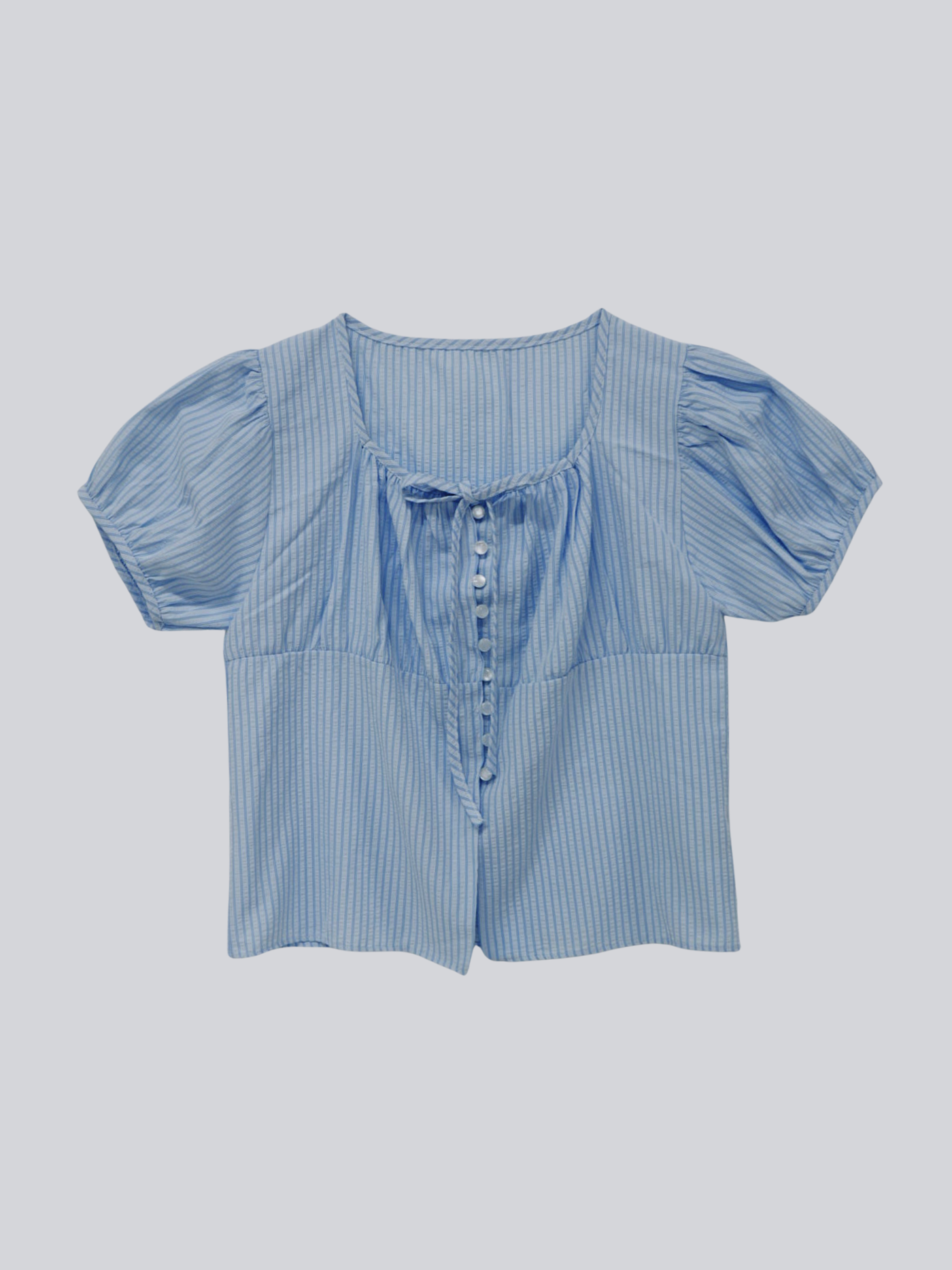 stripe ribbon blouse