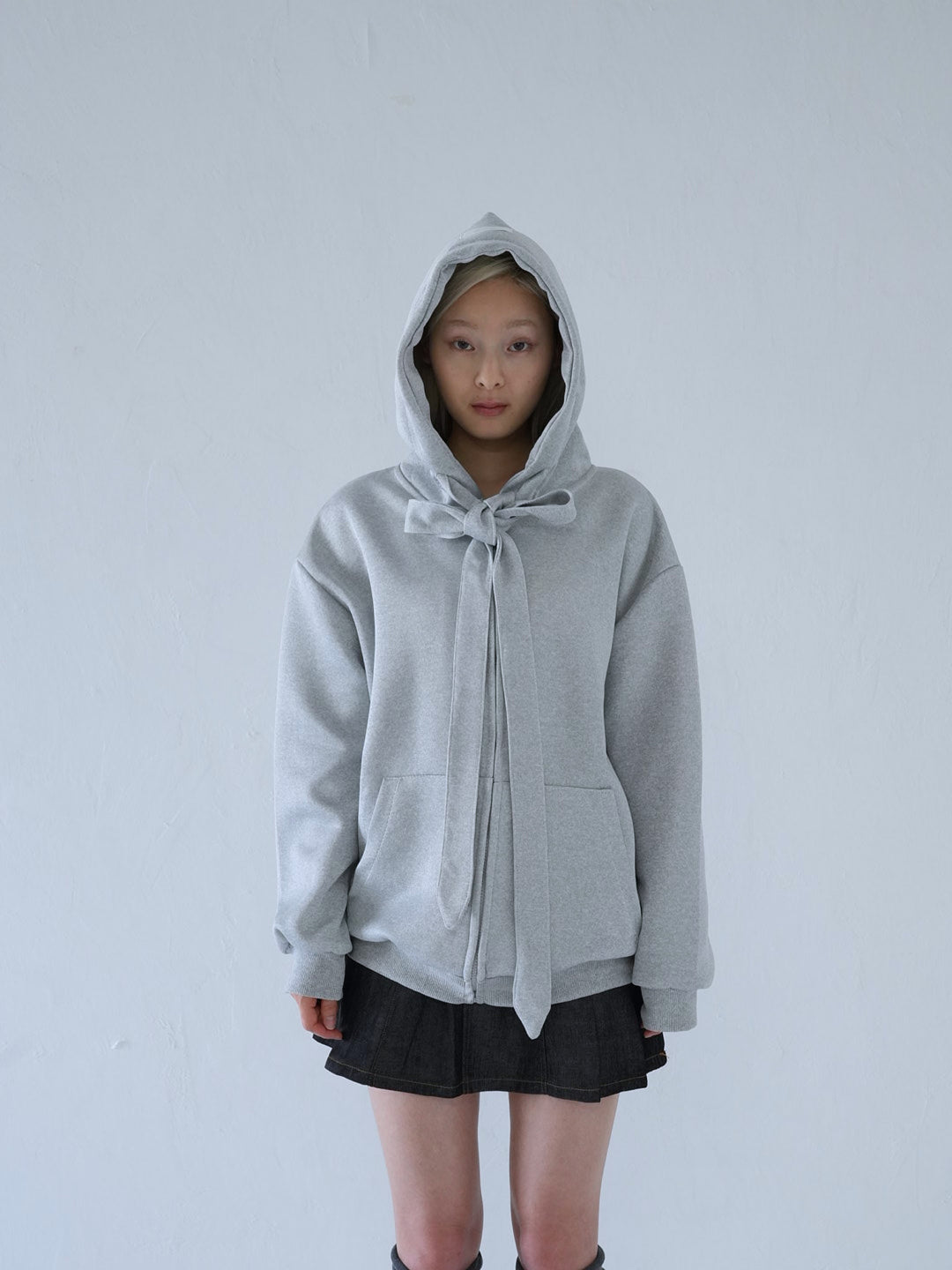【 10月上旬発送予定 】ribbon zip-up hoodie