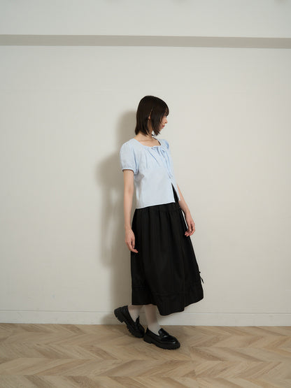 stripe ribbon blouse