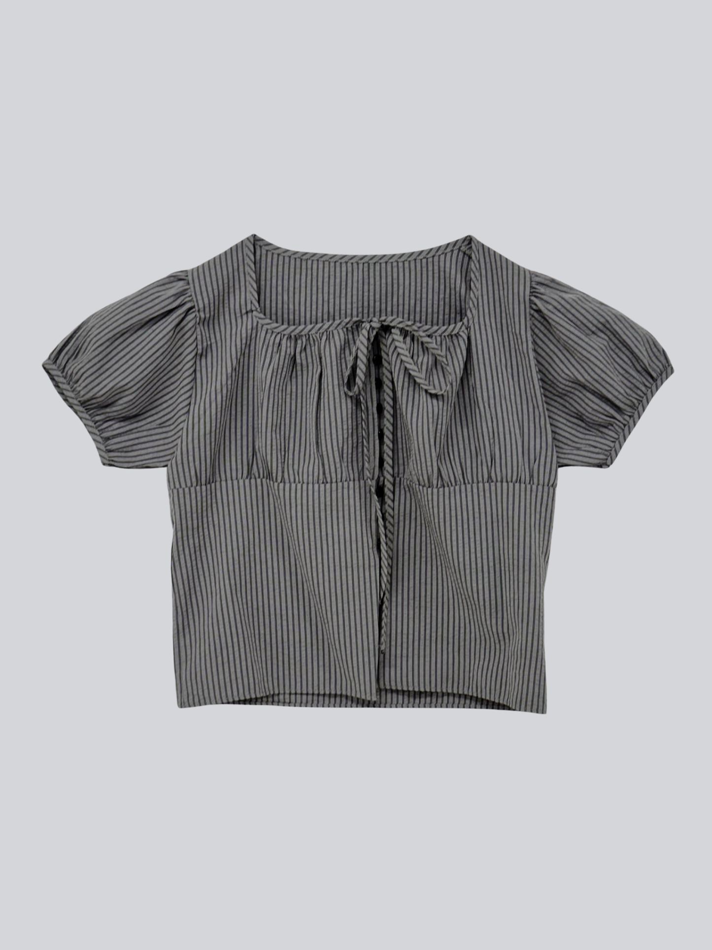stripe ribbon blouse