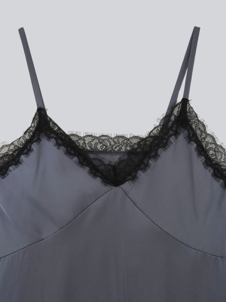 lace satin slip dress