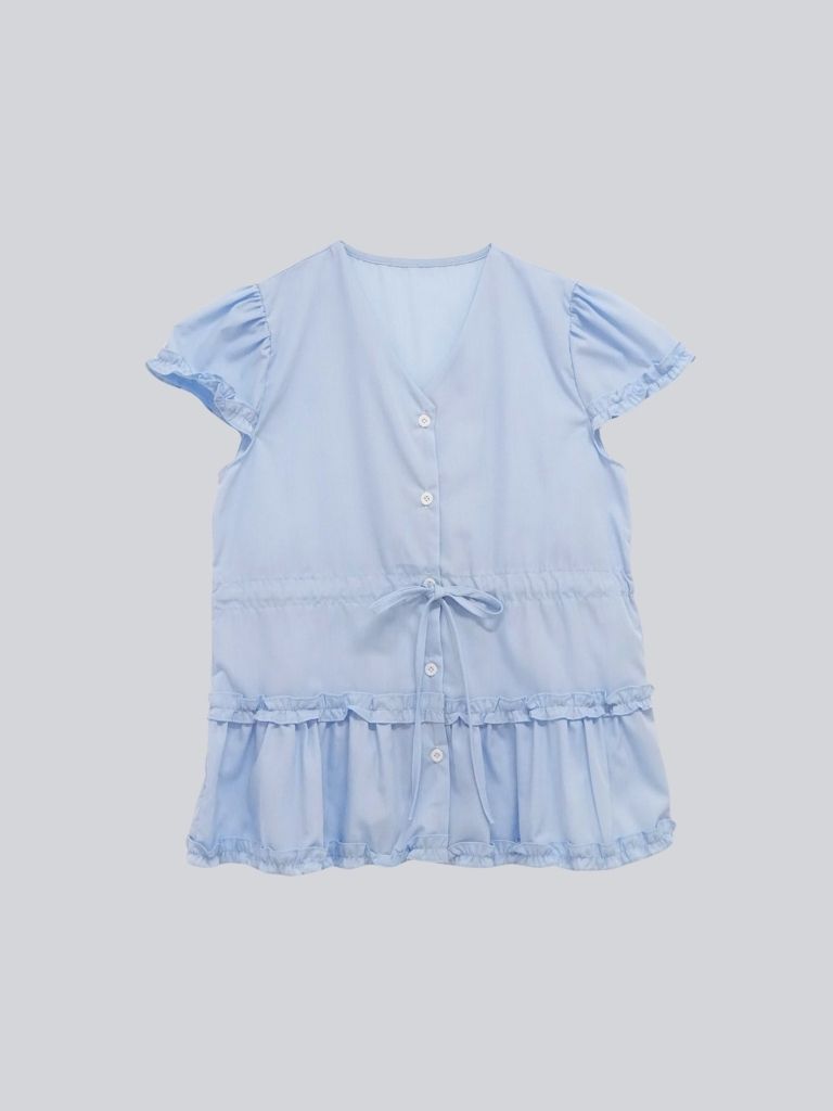 hem frill blouse