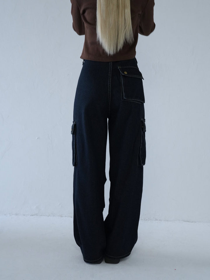 【 10月上旬発送予定 】dark denim cargo pants