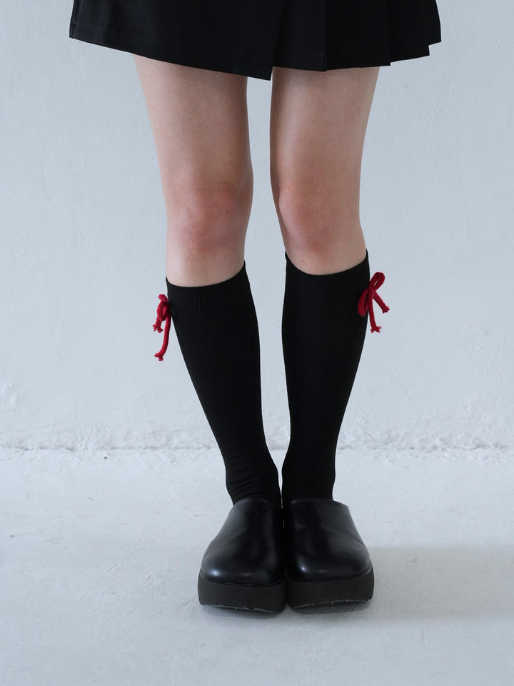 【 10月上旬発送予定 】knee-high ribbon socks