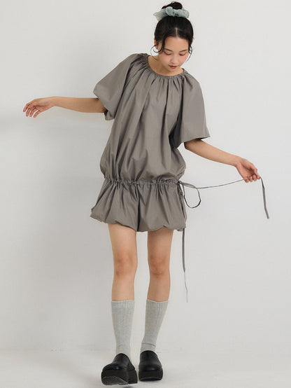 drawstring mini dress