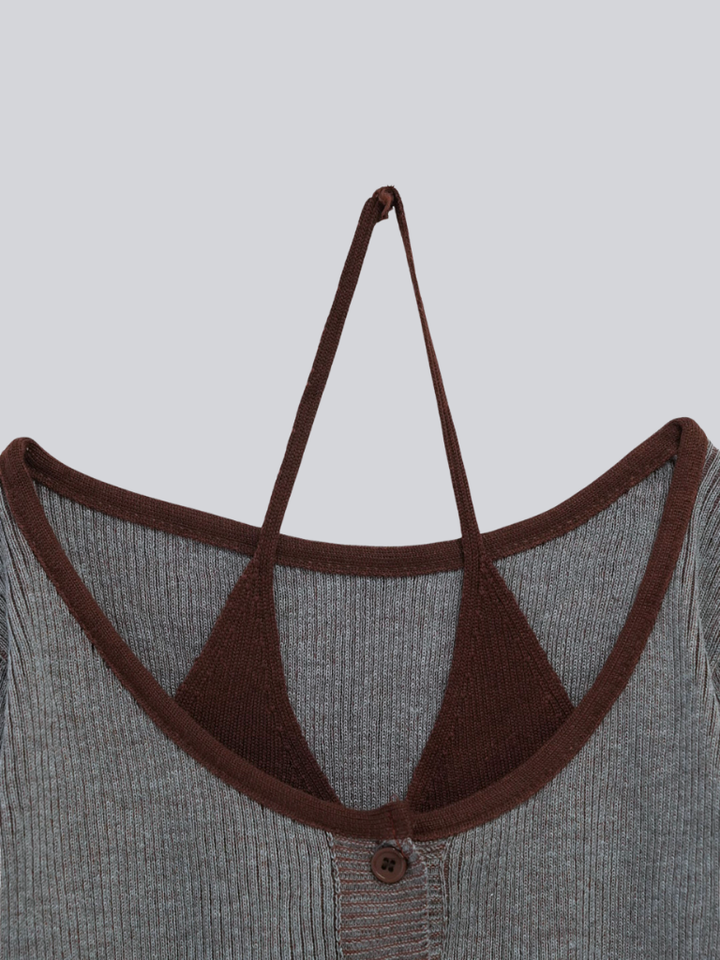 【 10月上旬発送予定 】layered rib knit top