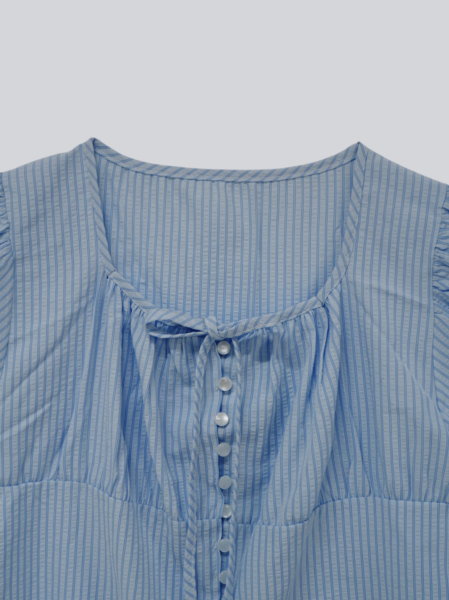 stripe ribbon blouse