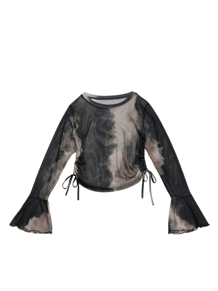 string gather sheer tops